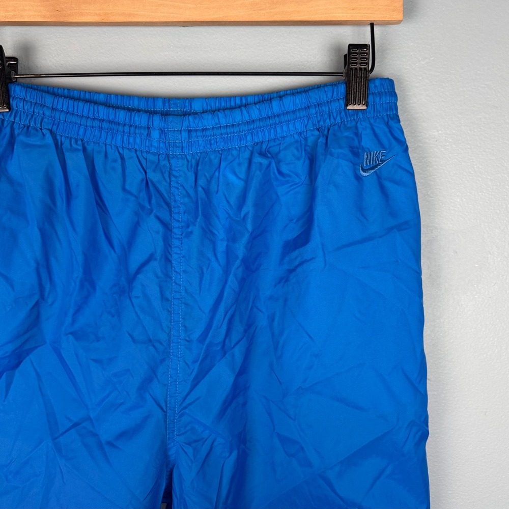 VTG 90s Nike Women's Medium Blue Nylon Track Warm‎ Up Jogger Pants Windbreaker